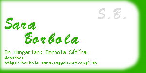 sara borbola business card